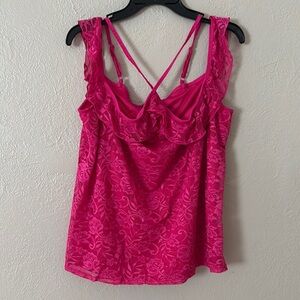 Women’s Plus Size Torrid Halter Lined Lace Tank, Size 2/2X, Pink